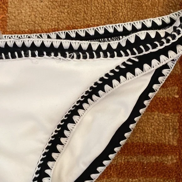 Seafolly summer vibe hipster bikini bottoms white black US 12 - Picture 4 of 8